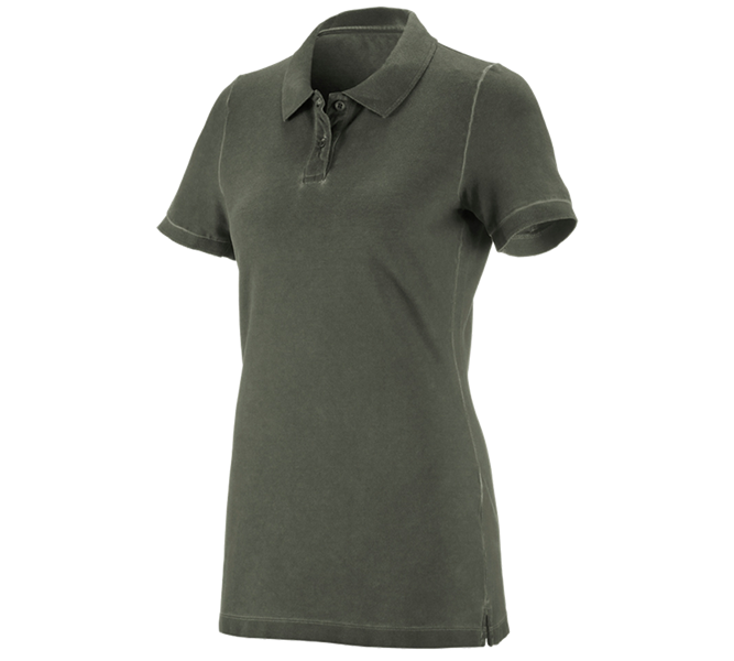 Hauptansicht, Shirts & Co., e.s. Polo-Shirt vintage cotton stretch, Damen, tarngrün vintage