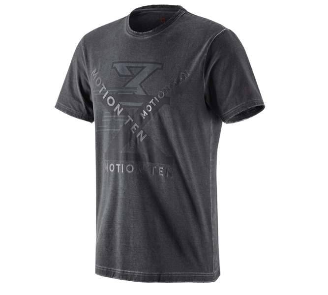 Vue principale, e.s.motion ten, T-Shirt e.s.motion ten, noir oxyde vintage