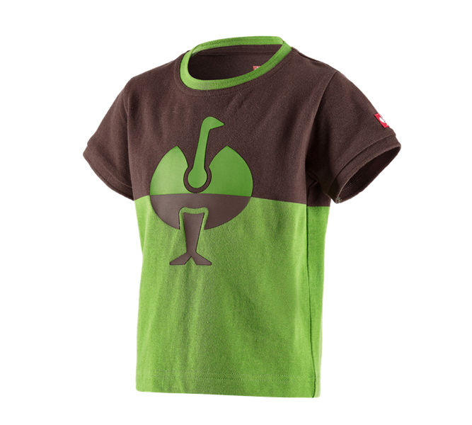 Hoofdaanzicht, Kinderen, e.s. Pique-Shirt colourblock, kinderen, kastanje/zeegroen