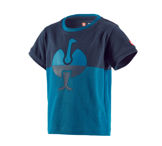 Vue principale, Enfants, e.s. Pique-Shirt colourblock, enfants, bleu foncé/atoll