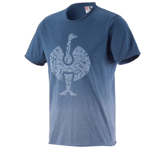 Hoofdaanzicht, T-Shirts, e.s. T-Shirt workwear ostrich, antiek blauw vintage