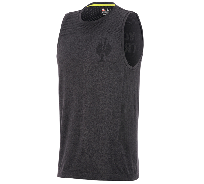 Hoofdaanzicht, T-Shirts, Athletic shirt seamless e.s.trail, zwart melange