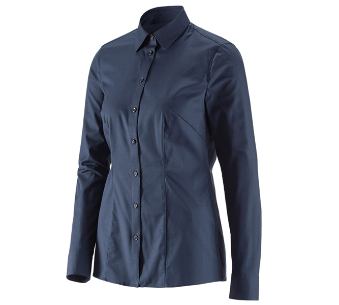 Hauptansicht, Shirts & Co., e.s. Business Bluse cotton stretch, Damen reg. fit, dunkelblau
