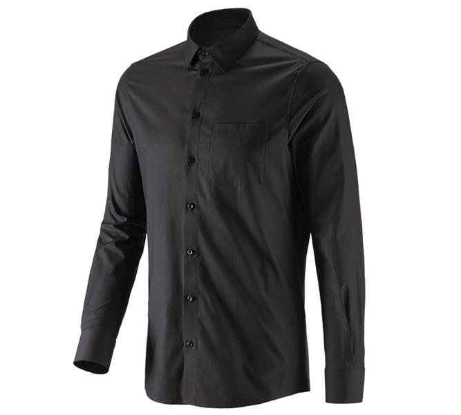 Hoofdaanzicht, Horeca | Koks, e.s. Business overhemd cotton stretch, slim fit, zwart