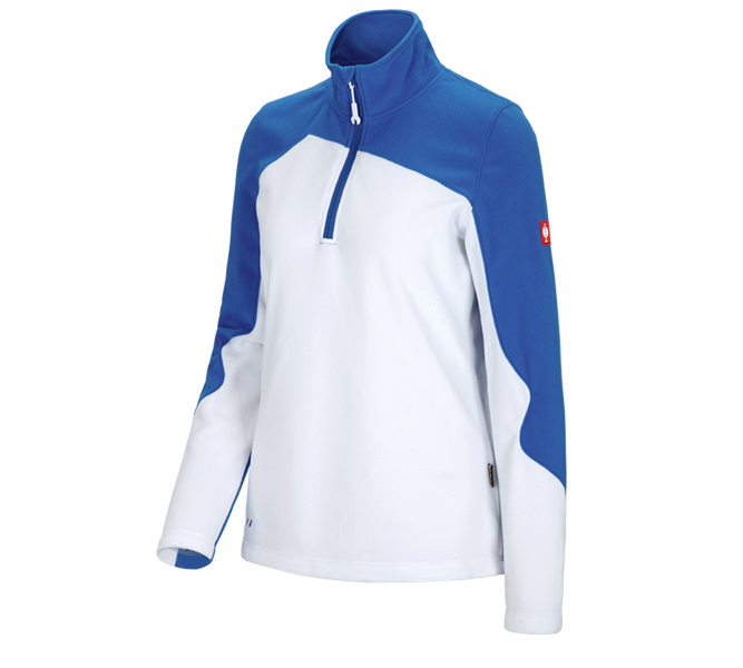 Hoofdaanzicht, Medisch | Zorg, Fleece schipperstrui e.s.motion 2020, dames, wit/gentiaanblauw