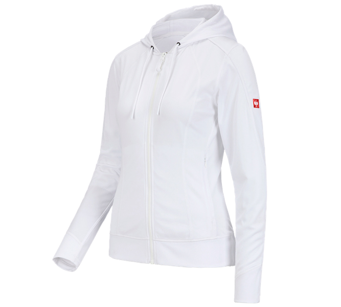 Vue principale, Médicales, e.s. Veste à capuche fonctionnel stripe, femmes, blanc