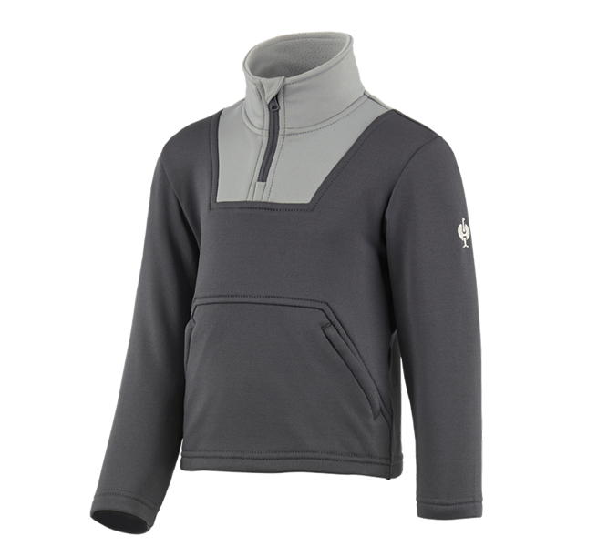 Vue principale, e.s.concrete, Pull de f. thermo stretch e.s.concrete, enfants, anthracite/gris perle