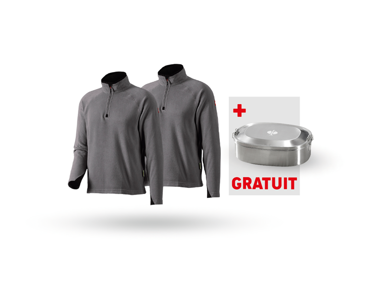 Vue principale, PROMOS, KIT:2xPull camion.en laine polaire dryplexx® micro, anthracite