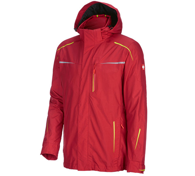 Hauptansicht, Jacken, 3 in 1 Funktionsjacke e.s.motion 2020, Herren, feuerrot/warngelb
