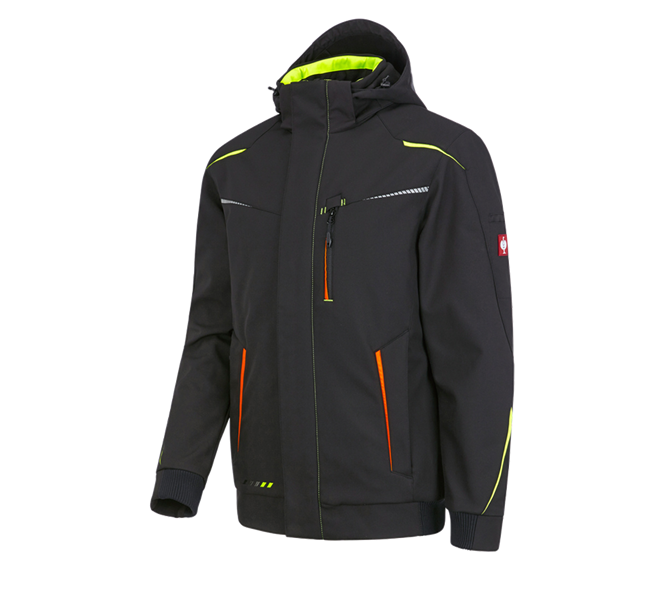Hauptansicht, Jacken, Winter Softshelljacke e.s.motion 2020, Herren, schwarz/warngelb/warnorange