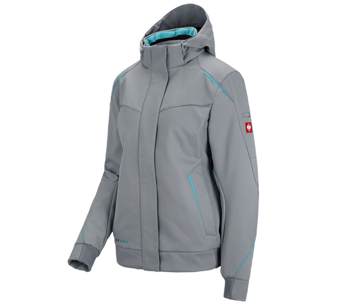 Hauptansicht, e.s.motion 2020, Winter Softshelljacke e.s.motion 2020, Damen, platin/capri