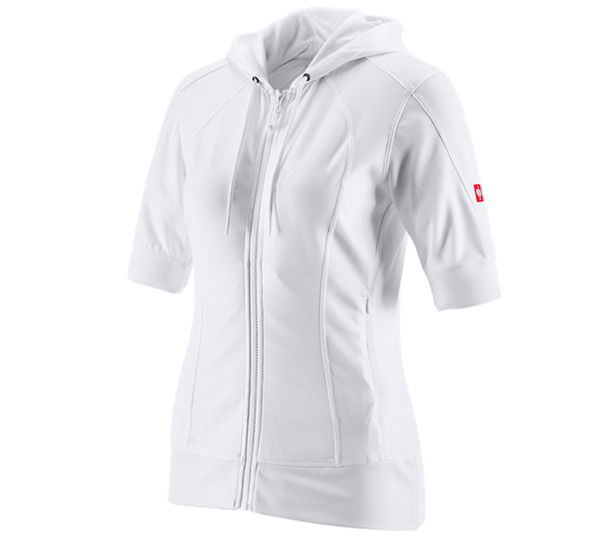 Hoofdaanzicht, Medisch | Zorg, e.s.Functioneel capuchonjack stripe 3/4-mouw,dames, wit