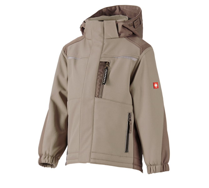 Vue principale, e.s.motion, Veste Softshell e.s.motion, enfants, glaise/tourbe