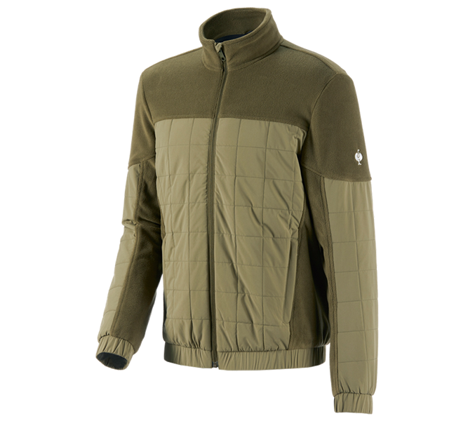 Hauptansicht, Herren, Hybrid Fleecejacke e.s.concrete, schlammgrün/stipagrün