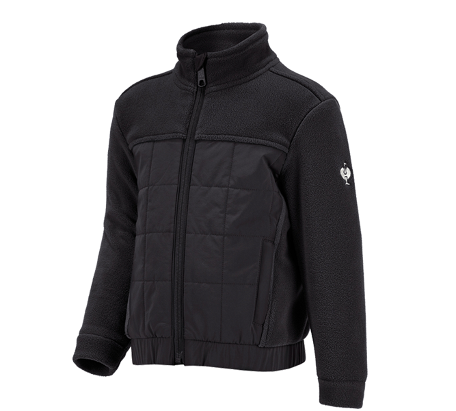 Hauptansicht, Jacken, Hybrid Fleecejacke e.s.concrete, Kinder, schwarz