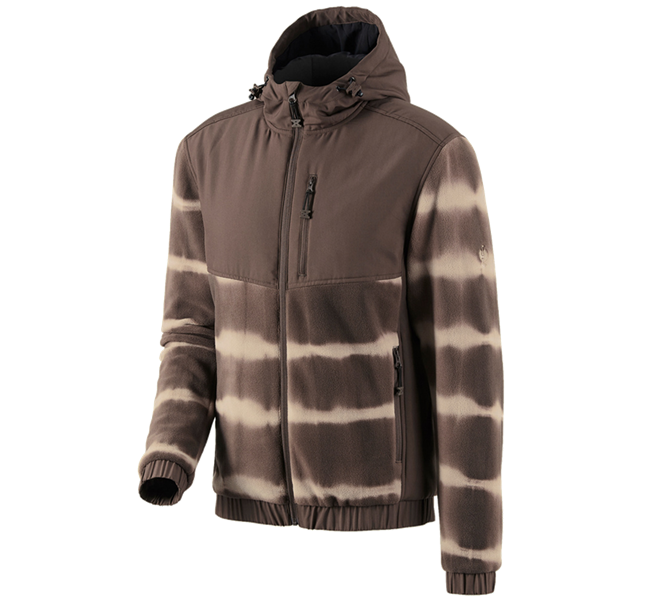 Hauptansicht, Bekleidung, Hybrid Kapuzenfleecejacke tie-dye e.s.motion ten, kastanie/pekanbraun