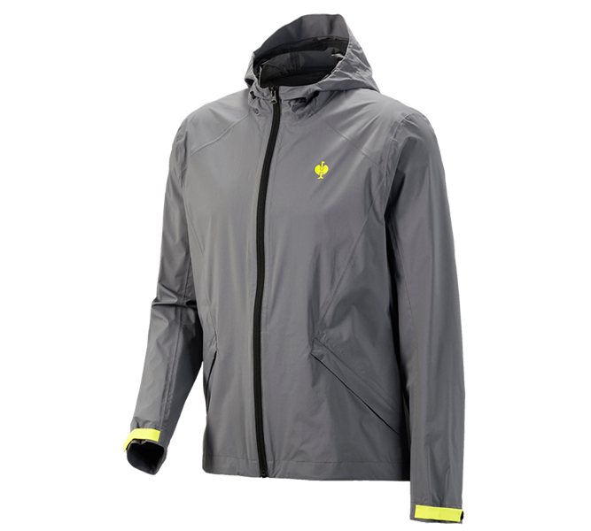 Hoofdaanzicht, e.s.trail, Windbreaker light-pack e.s.trail, bazaltgrijs/zuurgeel