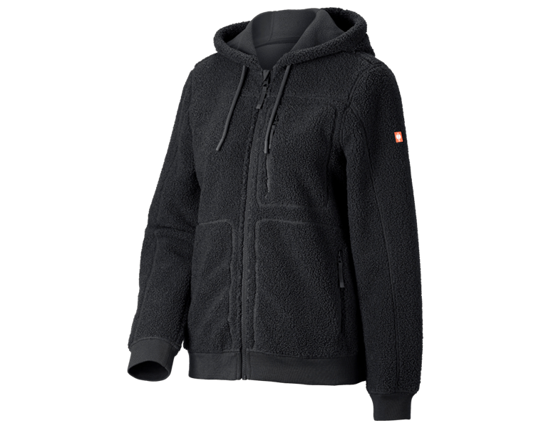 Vue principale, Vêtements, Veste à capuche fibre polaire e.s.e:pic, femmes, noir