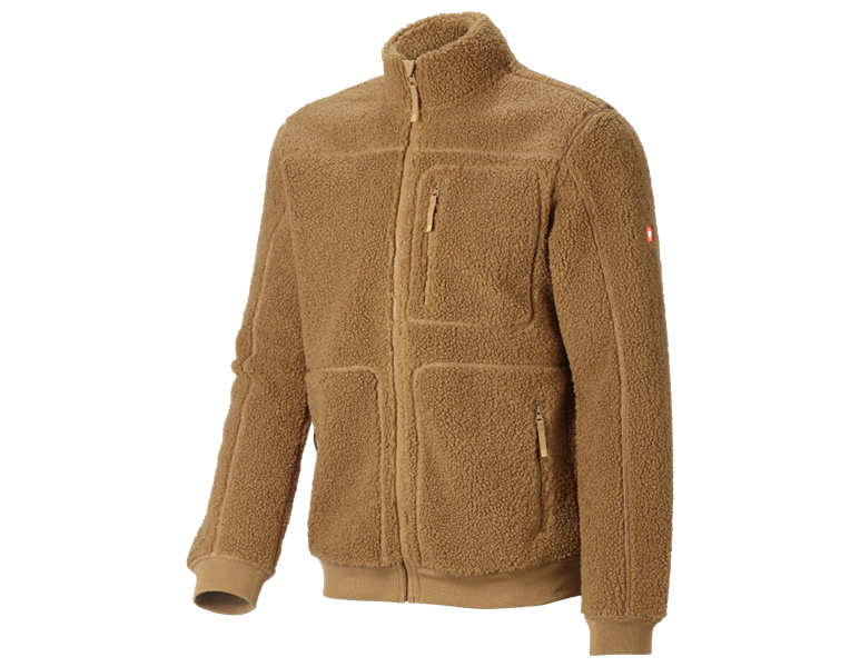 Vue principale, Vêtements, Veste en fibre polaire e.s.e:pic, brun amande