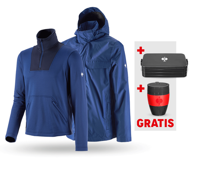 Hauptansicht, Jacken, SET: Regenjacke + Funktions-Troyer e.s.concrete, alkaliblau