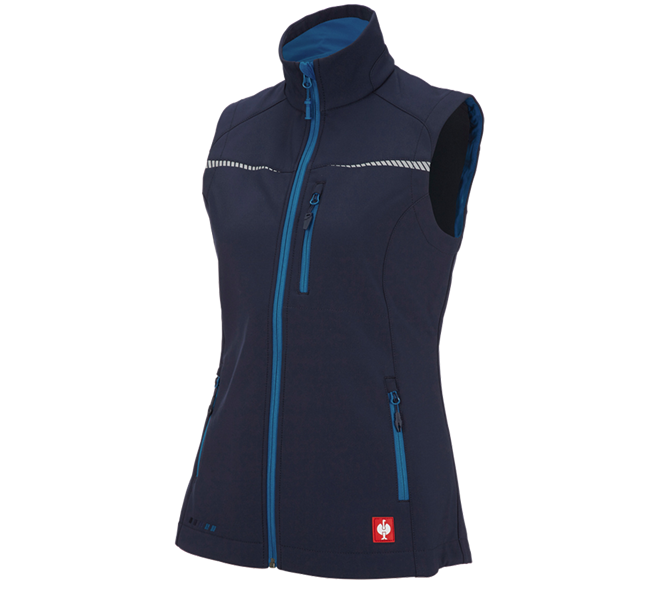 Hauptansicht, e.s.motion 2020, Softshell Weste e.s.motion 2020, Damen, dunkelblau/atoll