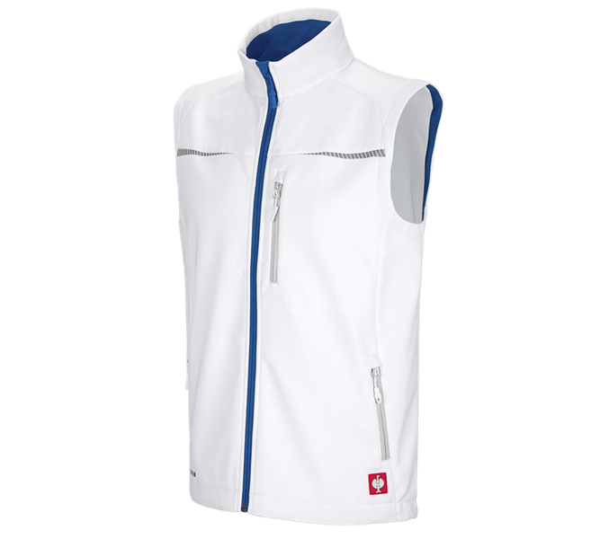 Hoofdaanzicht, Medisch | Zorg, Softshell-bodywarmer e.s.motion 2020, wit/gentiaanblauw