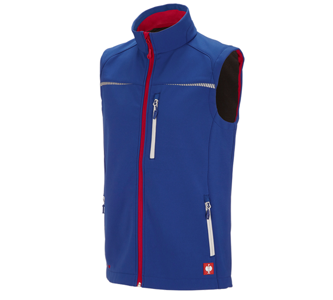 Vue principale, Vêtements, Gilet softshell e.s.motion 2020, bleu royal/rouge vif