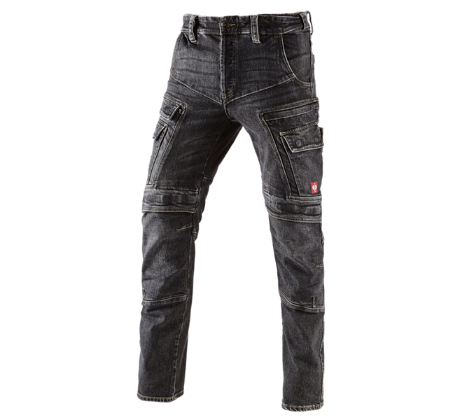Hauptansicht, e.s.denim workwear, e.s. Cargo Worker-Jeans POWERdenim, blackwashed