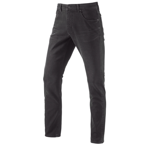 Hoofdaanzicht, Winterbroeken, e.s. Winter stretch-jeans met 5 zakken, blackwashed