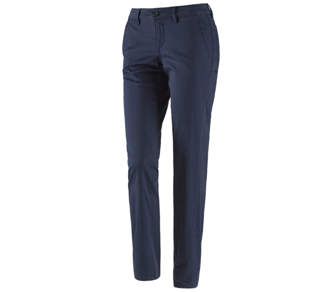 Hoofdaanzicht, Kleding, e.s. 5-pocket-werkbroek chino, dames, donkerblauw