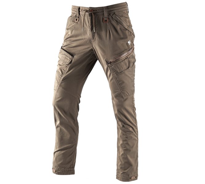 Vue principale, Pantalons élastiques, Pantalon Cargo e.s. ventura vintage, brun ombre