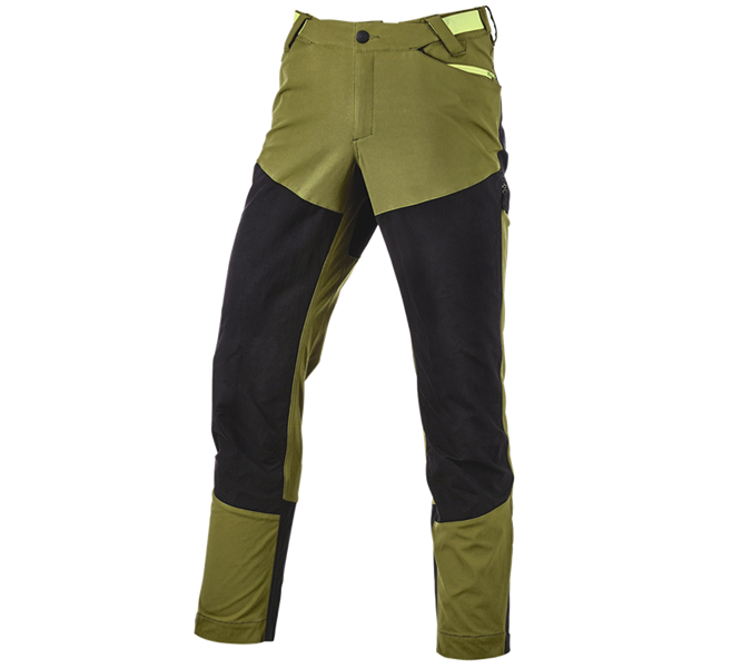 Vue principale, Pantalons élastiques, Pantalon de fonction hybride e.s.trail, vert genévrier/vert citron