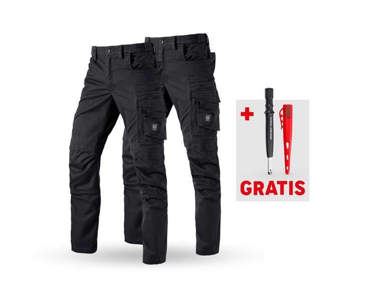 Hoofdaanzicht, Nieuwe, SET: 2x Werkbroek e.s.motion ten, oxidezwart
