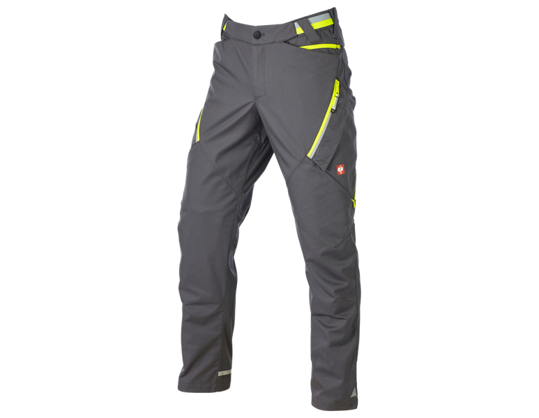 Vue principale, Vêtements, Pantalon à taille élastique e.s.ambition, anthracite/jaune fluo