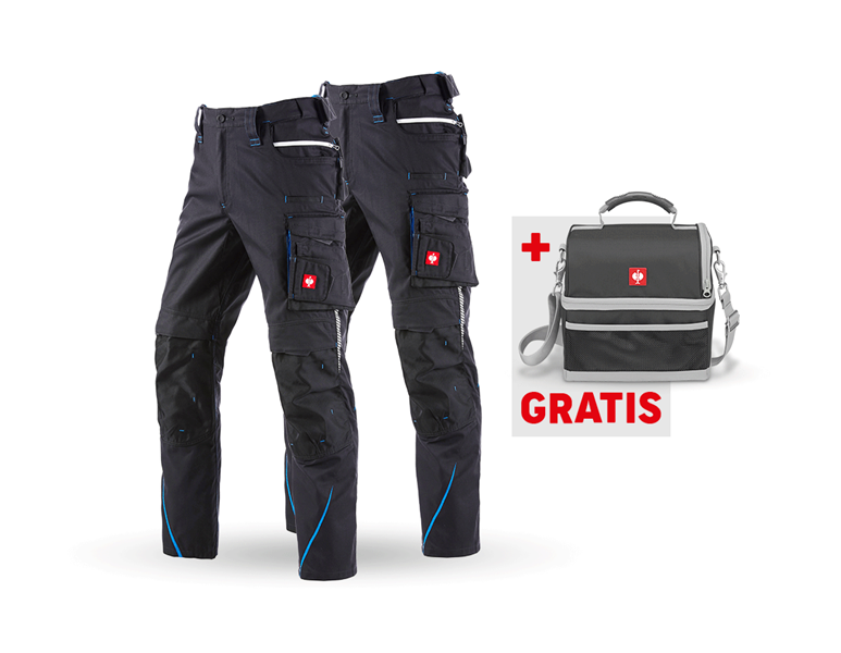 Hauptansicht, Bekleidung, SET: Bundhose + Winter Bundhose e.s.motion 2020, graphit/enzianblau