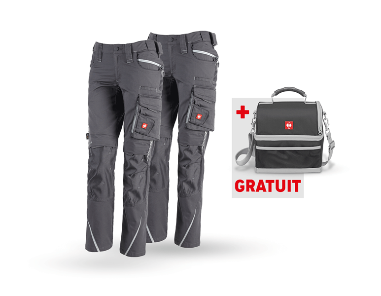 Vue principale, Ensemble de vêtements, KIT : Pantalon+pant. hiver e.s.motion 2020 femmes, anthracite/platine