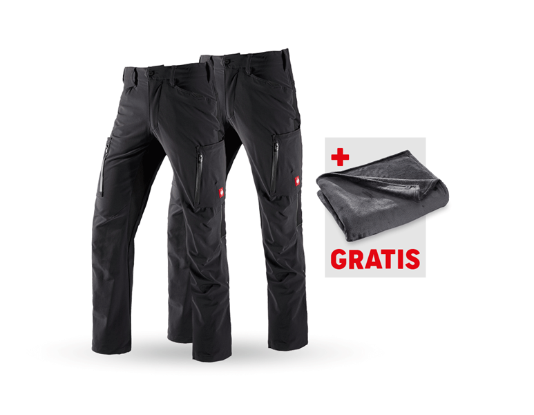 Hoofdaanzicht, Grotere cadeaus, SET: 2x Cargobroek e.s.vision stretch, zwart