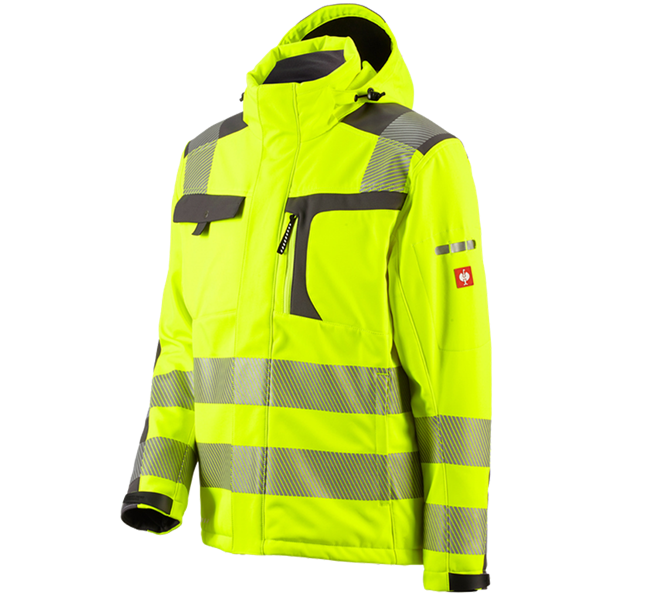 Hoofdaanzicht, Kleding, Veiligheids-softshell-jack e.s.motion, signaalgeel/antraciet