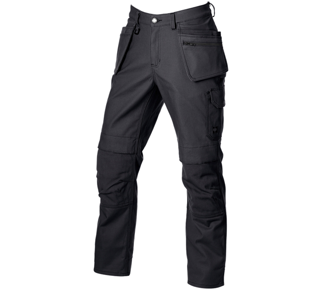 Vue principale, Pantalons élastiques, Pantalon de travail e.s.iconic tool-pouch, noir