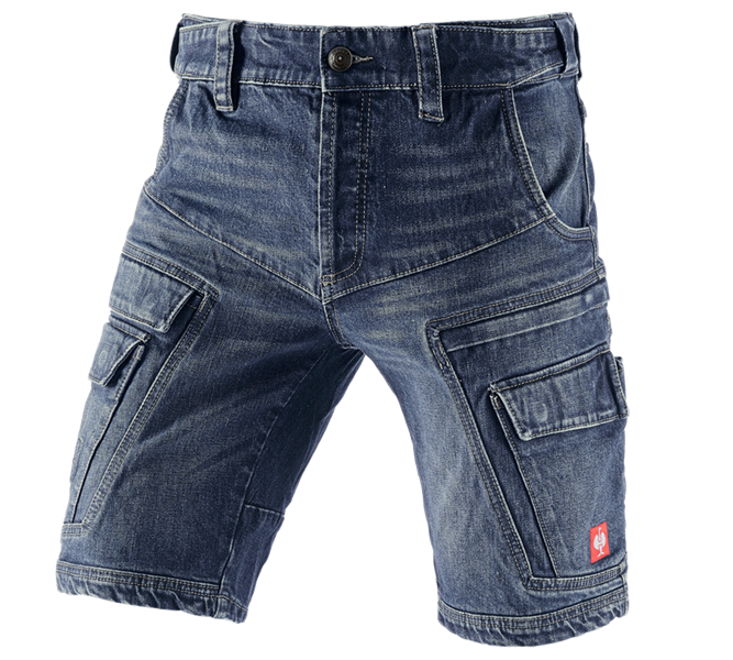 Hauptansicht, Jeans, e.s. Cargo Worker-Jeans-Short POWERdenim, darkwashed