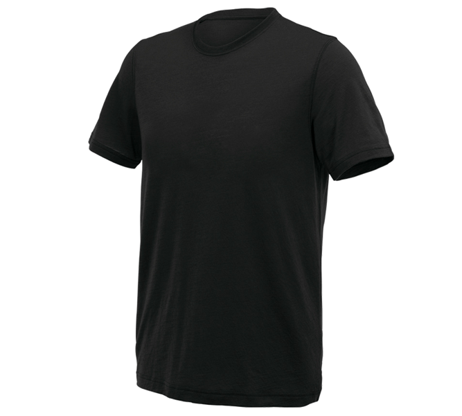 Hoofdaanzicht, Zoeken, e.s. T-Shirt Merino light, zwart