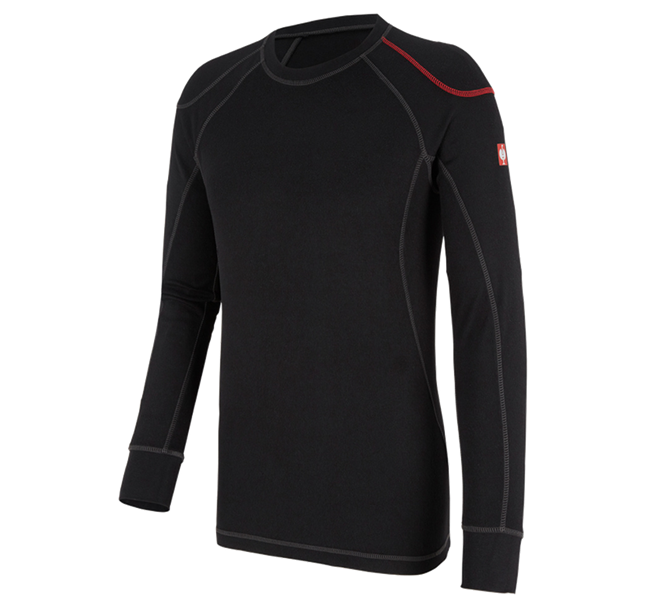 Hoofdaanzicht, Kleding, e.s. Functionele-Longsleeve basis-warm, zwart