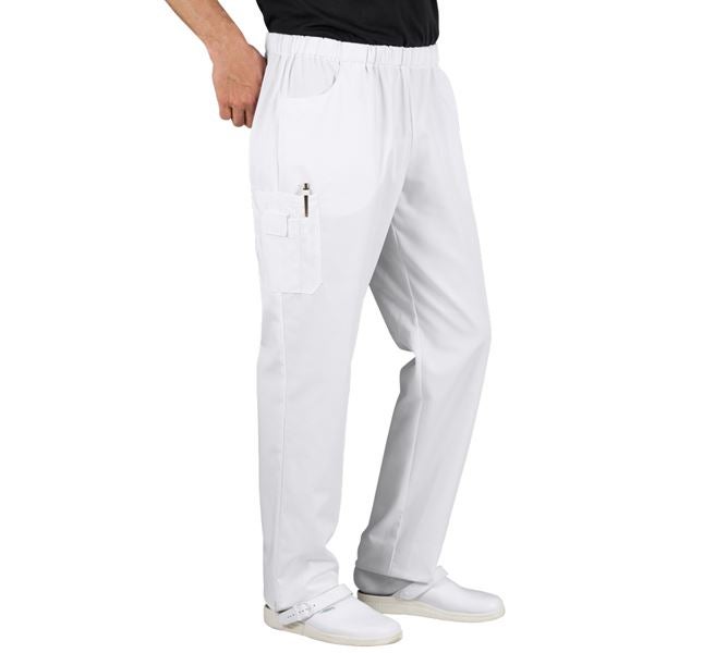 Vue principale, Pantalons médicaux, Pantalon élastique Peter, blanc