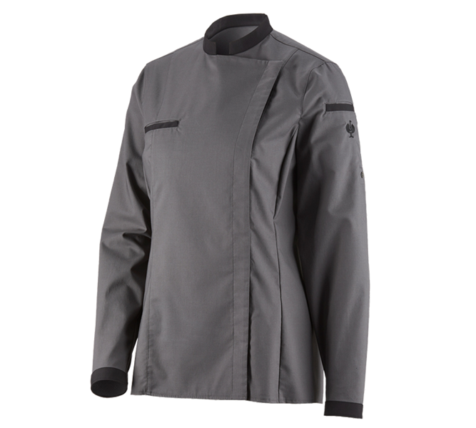 Vue principale, Vestes de cuisine, e.s. Chemise de cuisinier, femmes, gris oxyde