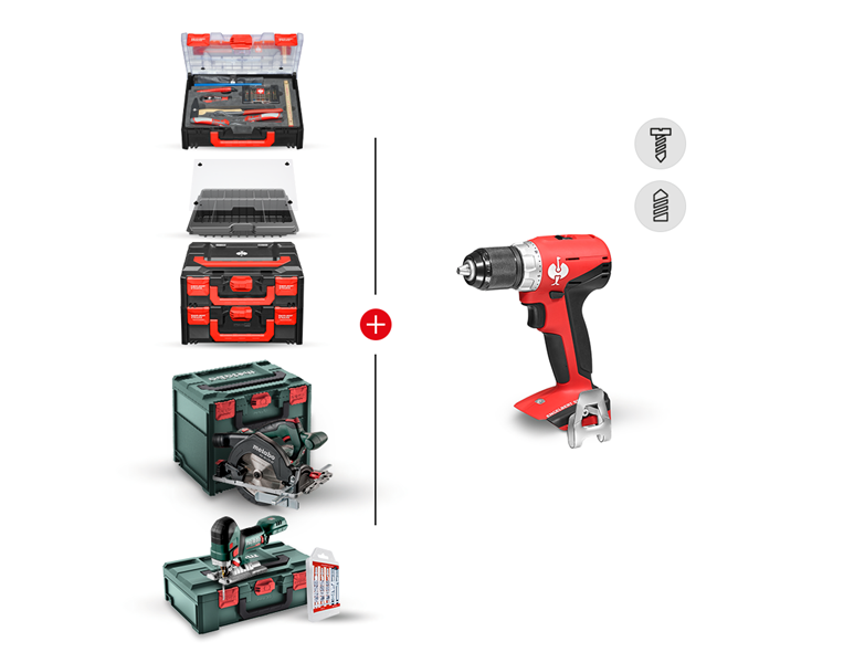 Vue principale, Outils, KIT COMBINÉ 18+18,0V perceuse- visseuse sans fil S