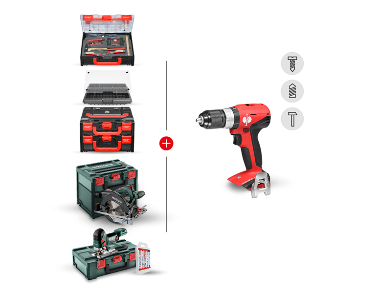 Vue principale, Outils, KIT COMBINÉ 18+18V viss. à percuss. sur batterie L