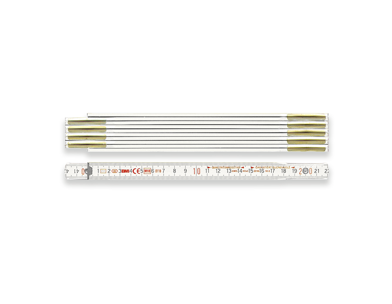 Vue principale, Mètre pliant, Mètre pliant en bois BMI Classic, blanc