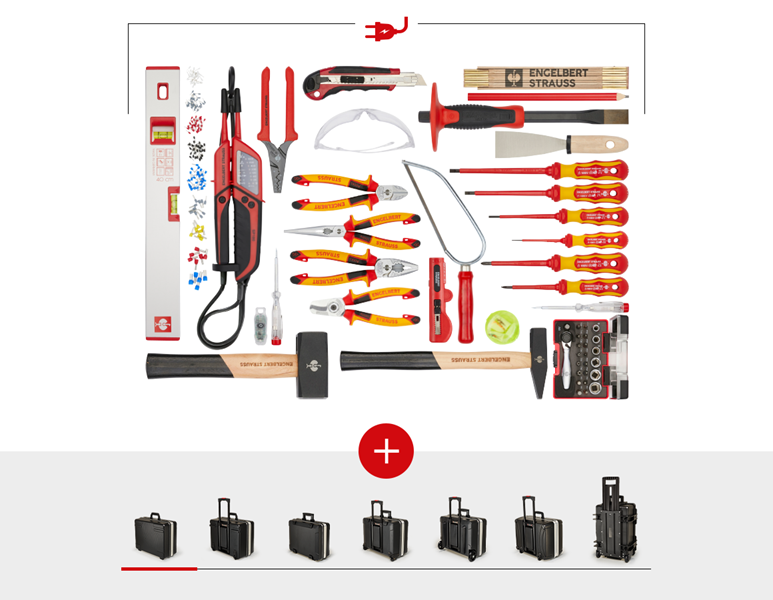 Vue principale, Outils, Jeu d'outils électrique avec coffre à outils