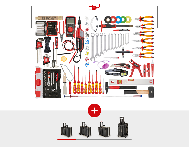 Hoofdaanzicht, Gereedschap, Gereedschapsset Elektro Meister+gereedschapstroll.