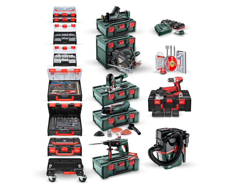 Hoofdaanzicht, Sets, Metabo 18,0 V accu-combipack professional XVI